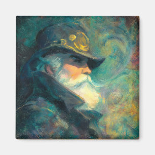 Aimant Portrait d'un vieil homme d'hiver vintage