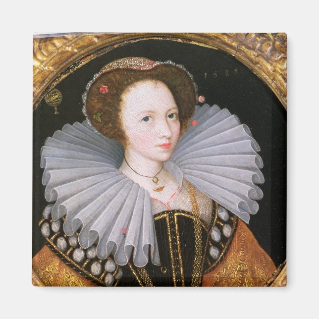Aimant Portrait d'une dame avec une grande ruche (Devant)