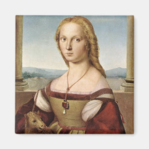 Aimant Portrait d'une dame avec une licorne (par Raphael)