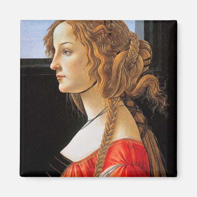 Aimant Portrait d'une dame, Sandro Botticelli (Devant)