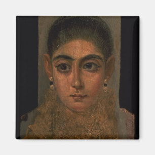 Aimant Portrait d'une femme portant un or pectoral, tombe