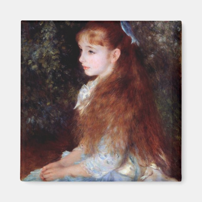 Aimant Portrait d'une fille au ruban bleu, Renoir (Devant)