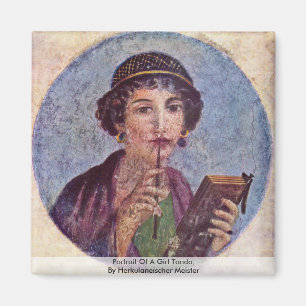 Aimant Portrait D'Une Fille Tondo