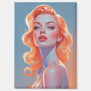 Aimant Portrait Orange Hair Pin Up