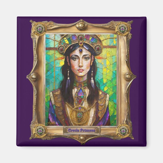 Aimant Portraits du Royaume de Mardi Gras - La Princesse  (Devant)