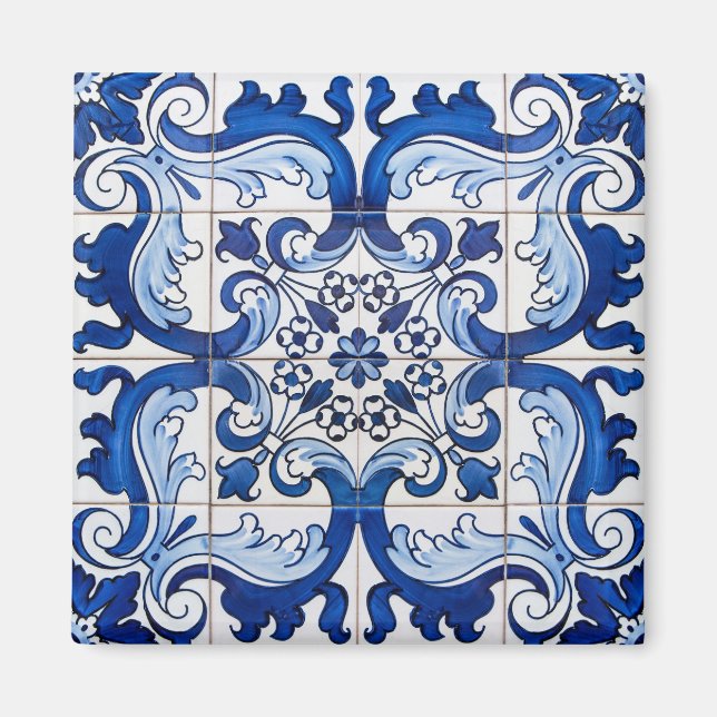 Aimant Portugais Azulejo Tiles Motif (Devant)