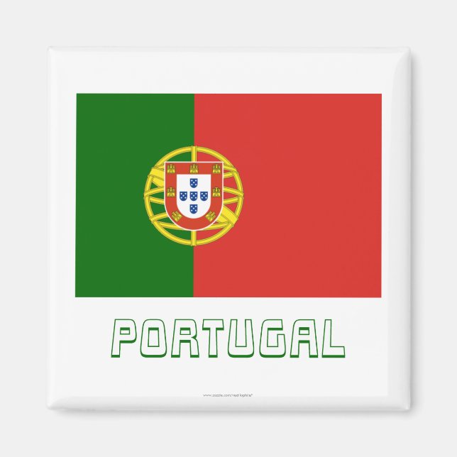 Aimant Portugal Drapeau avec nom (Devant)