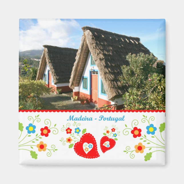 Aimant Portugal in photos - Madeira island typical house (Devant)