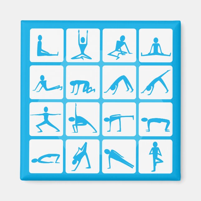 Aimant Poses de fille de Yoga (Devant)