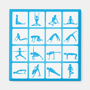 Aimant Poses de fille de yoga