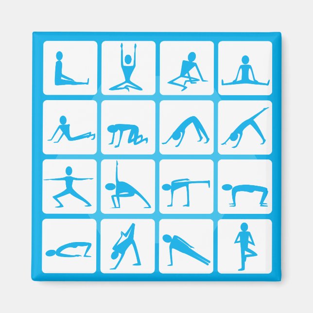 Aimant Poses de fille de Yoga (Devant)