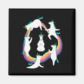Aimant Poses de salutation au soleil de yoga licorne mème