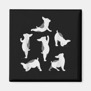 Aimant Poses de yoga de Bouledogue Français Drôle Mignon