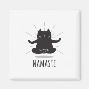 Aimant Poses de yoga Namaste de chat drôle Symbole de fle