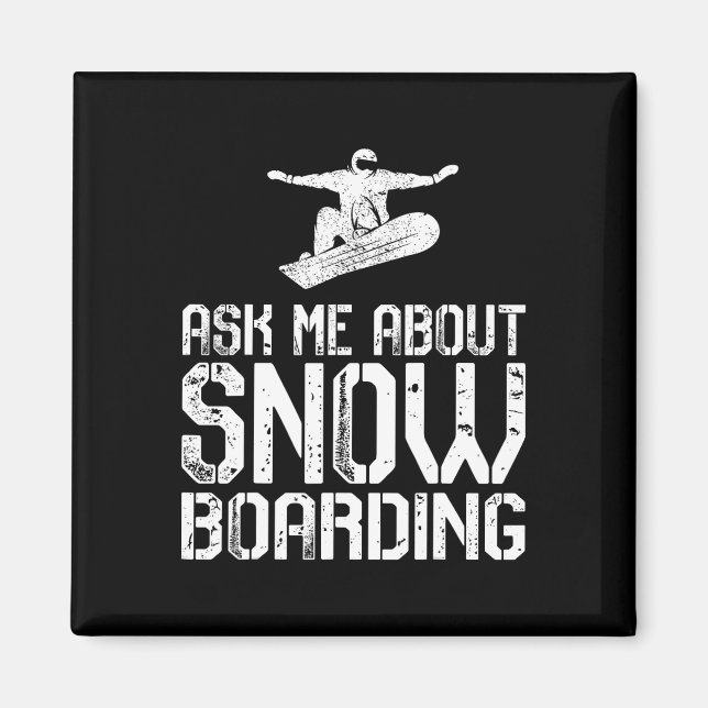 Aimant Posez-moi la question de Snowboard Funky Snowboard (Devant)