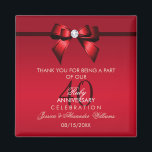 Aimant Posh Gem Bow & Ribbon 40e anniversaire de Mariage<br><div class="desc">Personnalisé 40ème anniversaire de Mariage fête merci aimnet pour les couples 40ème anniversaire événements. Tout le texte, la police et la couleur de texte sont entièrement personnalisables pour répondre à vos besoins, si vous souhaitez aider à customiser votre produit ou si vous souhaitez faire correspondre les produits, veuillez me contacter...</div>