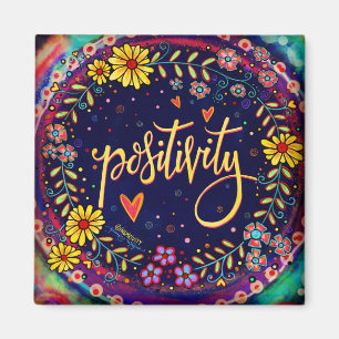 Aimant Positivity Fun Floral tendance UN MOT Inspirivity