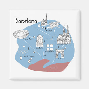Aimant Poster de Barcelone - original