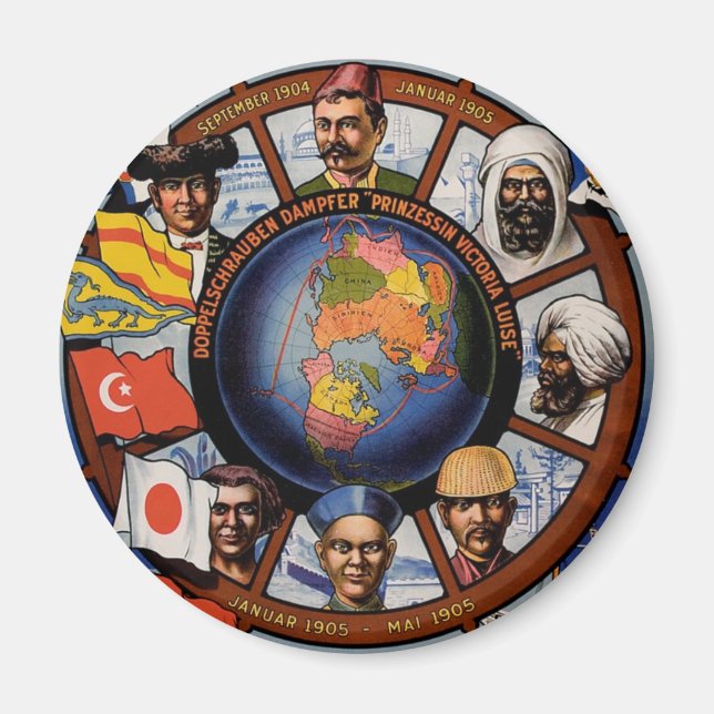 Aimant Poster de la ligne Amerika de Hambourg (Devant)