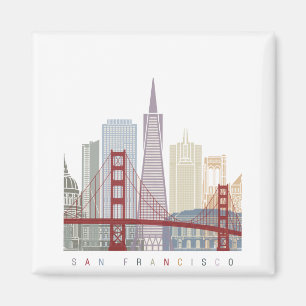 Aimant Poster de la skyline San Francisco v2