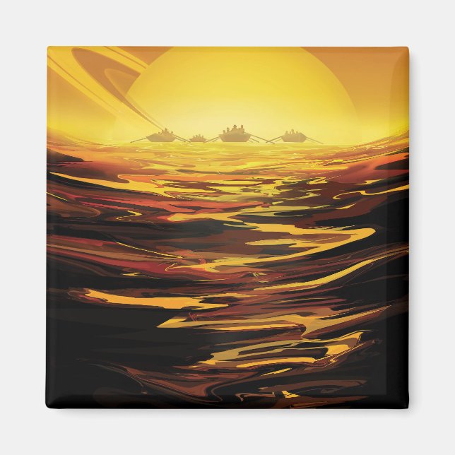 Aimant Poster de l'espace rétro - La plus grande lune de  (Devant)