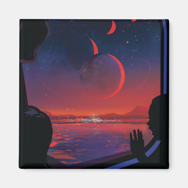 Aimant Poster de l'espace rétro - Les spectateurs observe (Devant)