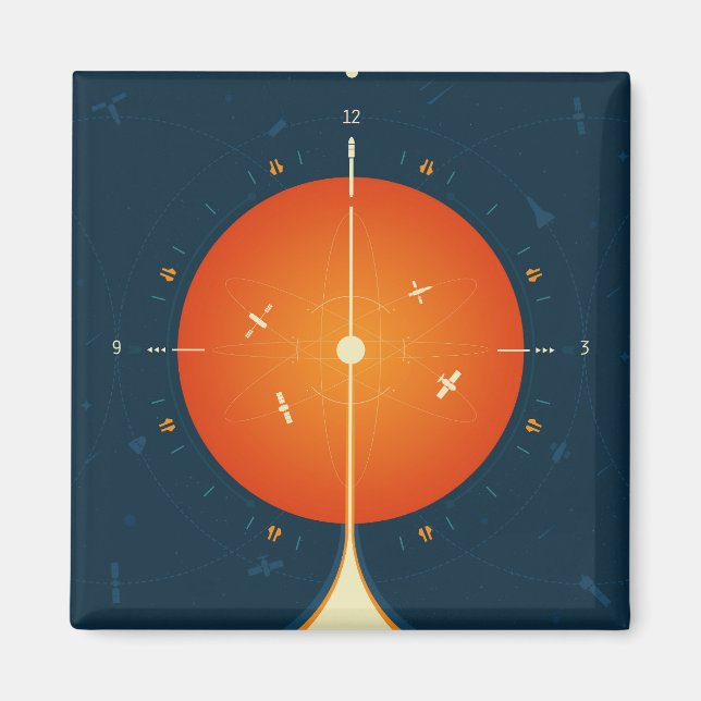 Aimant Poster de l'horloge atomique Deep Space, version o (Devant)