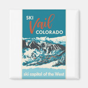 Aimant Poster de ski Vintage Vail