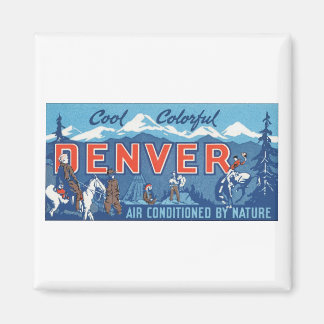 Aimant Poster de voyage de Denver couleur cool