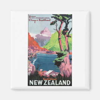 Aimant Poster de voyage de South Island Nouvelle-Zélande