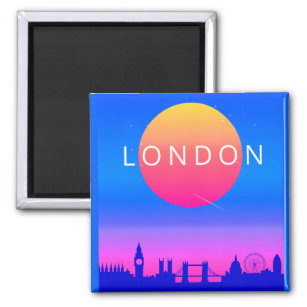 Aimant Poster de voyage London Skyline Sunset