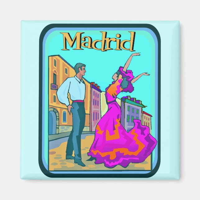 Aimant Poster de voyage Madrid (Devant)
