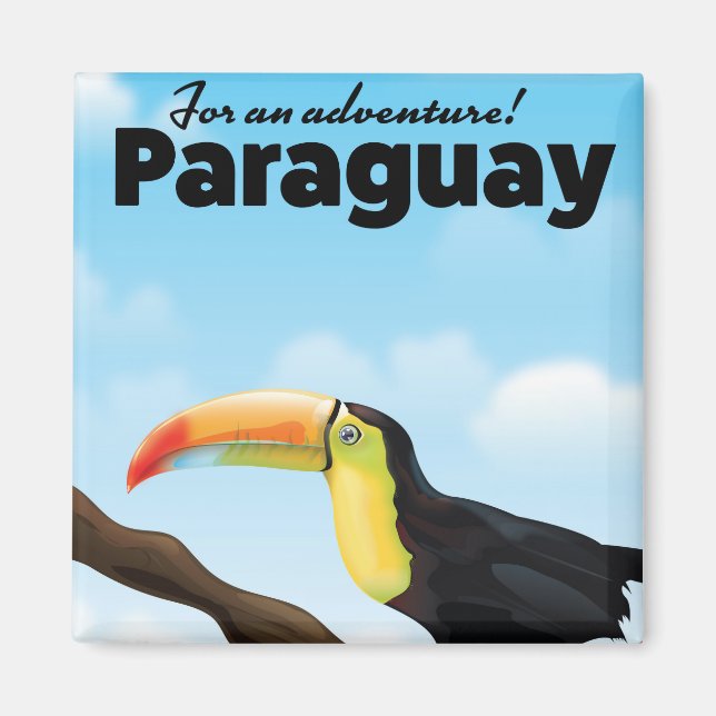 Aimant poster de voyage Paraguay Toucan (Devant)