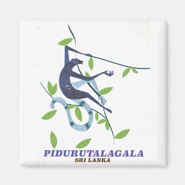 Aimant Poster de voyage Pidurutalagala Sri Lanka. (Devant)