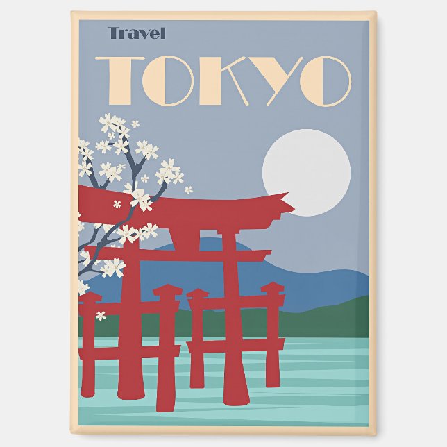 Aimant Poster de voyage Tokyo (Recto)