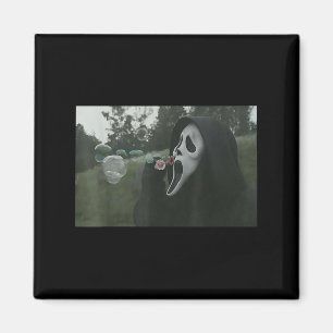 Aimant Poster d'horreur vintage face Halloween