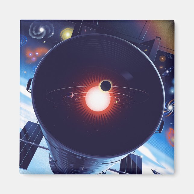 Aimant Poster du télescope spatial Hubble. (Devant)