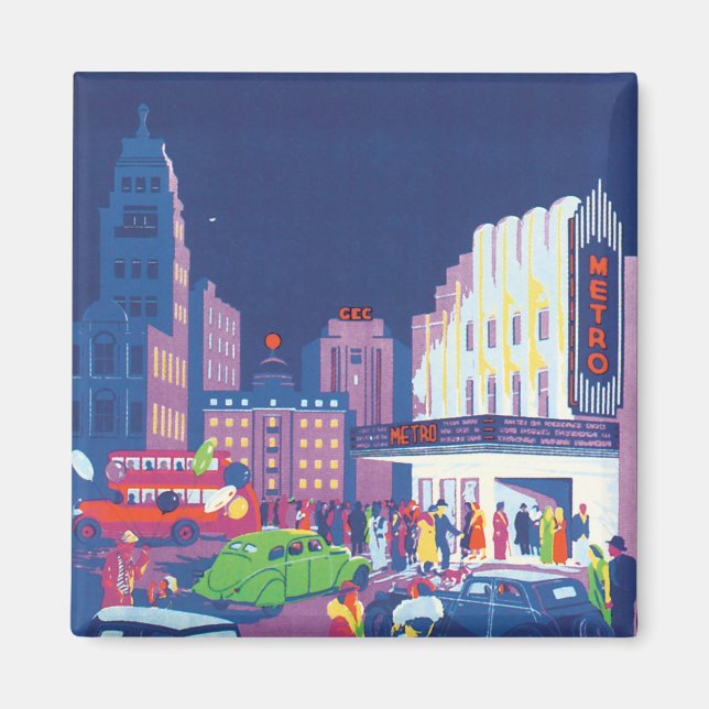 Aimant Poster du Vintage voyage Calcutta (Devant)