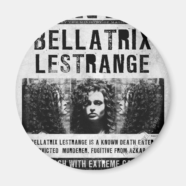 Aimant Poster Recherché Bellatrix Lestrange (Devant)