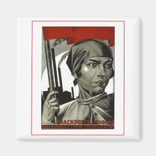 Aimant Poster soviétique Affiches Art Woman Strong Face