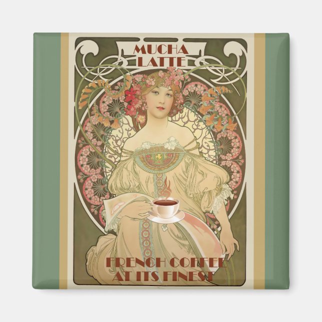 Aimant Poster vintage de café (Devant)