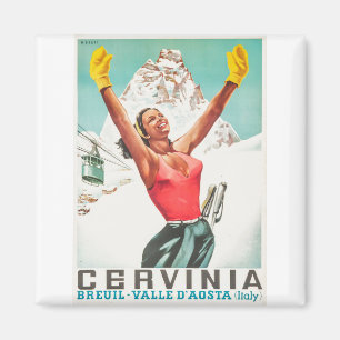 Aimant poster vintage de Cervinia