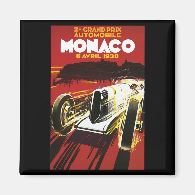 Aimant Poster vintage Monaco Car Road Race (Devant)