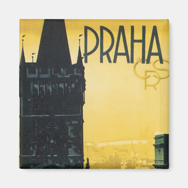 Aimant Poster vintage Praha (Devant)