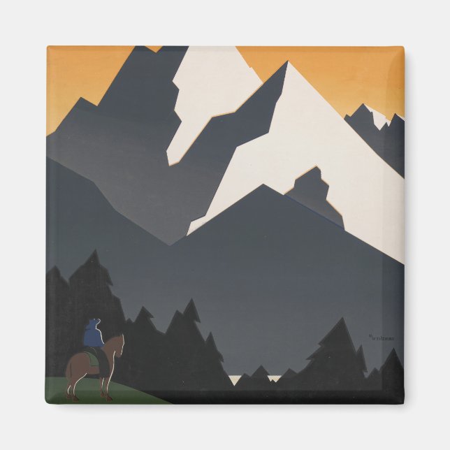 Aimant Poster vintage Promouvoir Les Voyages Au Montana. (Devant)