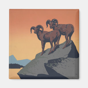 Aimant Poster vintage Promouvoir Les Voyages Dans Les Par