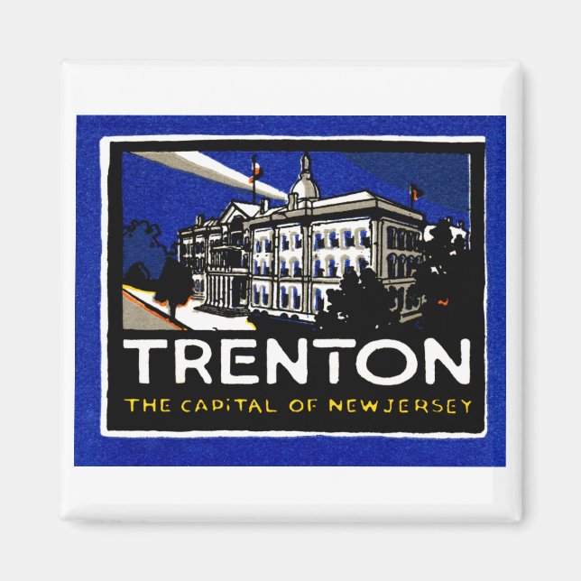 Aimant Poster vintage Trenton NJ (Devant)