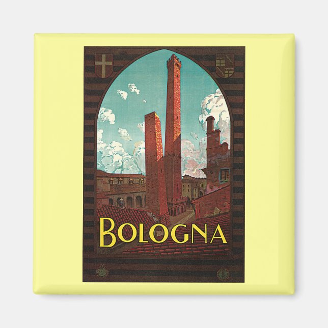 Aimant Poster Vintage voyage, Bologne, Italie (Devant)