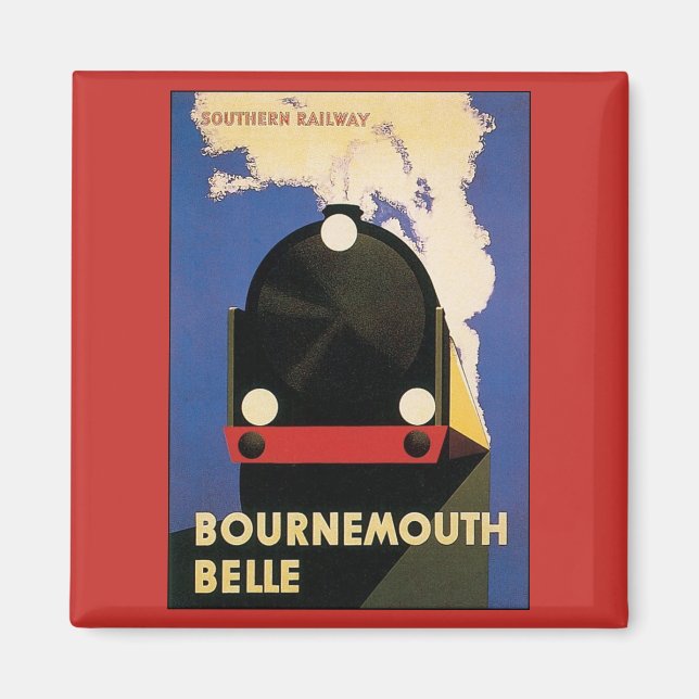 Aimant Poster Vintage voyage, Bournemouth Belle Train (Devant)