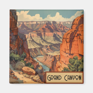 Aimant Poster Vintage voyage Grand Canyon Colorado River